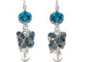 Blue Diamond Paradise Beaded Earrings Free Pattern with Instructions and Directions