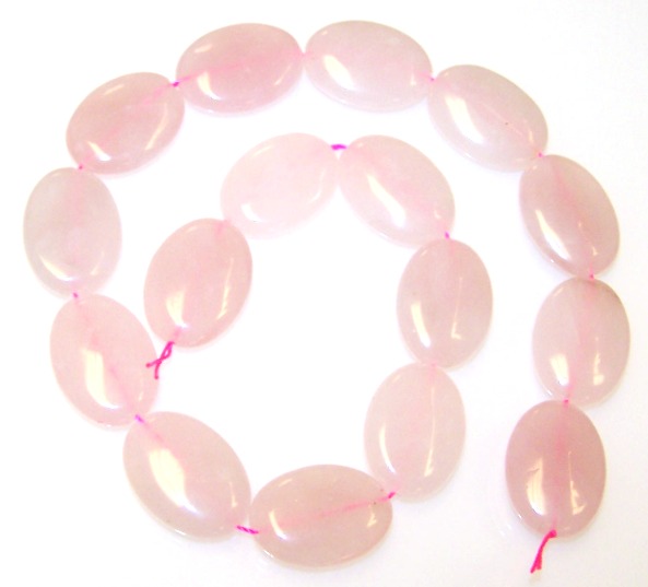Rose Quartz 18x25mm Puff Ovals from www.BeadBuddies.net